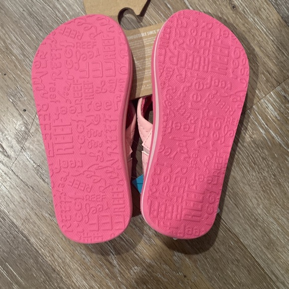 NEW REEF toddler sandals pk/pp/wt/or/yl print - Picture 2 of 4